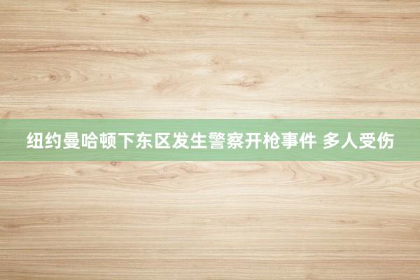 纽约曼哈顿下东区发生警察开枪事件 多人受伤