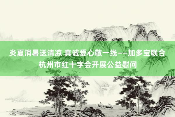 炎夏消暑送清凉 真诚爱心敬一线——加多宝联合杭州市红十字会开展公益慰问
