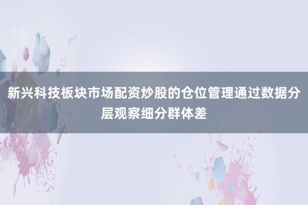 新兴科技板块市场配资炒股的仓位管理通过数据分层观察细分群体差