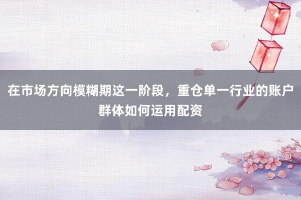 在市场方向模糊期这一阶段，重仓单一行业的账户群体如何运用配资
