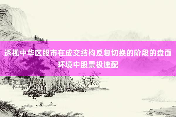 透视中华区股市在成交结构反复切换的阶段的盘面环境中股票极速配