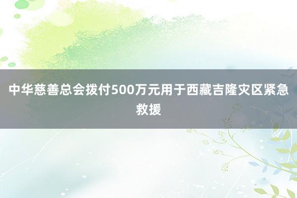 中华慈善总会拨付500万元用于西藏吉隆灾区紧急救援
